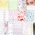 Self-Adhesive Face Gems and Rhinestone Stickers for Makeup and Body Art - 15 Sheets