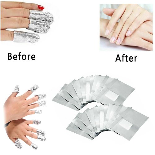 400Pcs Nail Polish Remover Gel Nail Foil Wraps Aluminium Soak Off Foils Cotton Pads Gel Nail Polish Wraps Removal Tool Finger Nail Polish Remover with Lint-Free Lager Cotton Pad