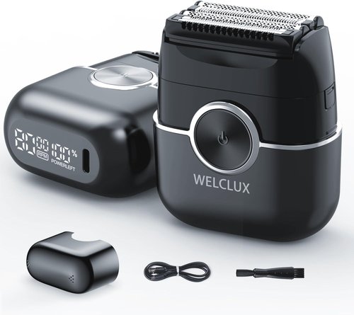 Electric Foil Shavers for Men: Mini Electric Razor with 4 Floating Blades & Big LED Display - Foil Shaver for Men with 2 Gears Adjustable - Face Shaver with IPX7 Waterproof