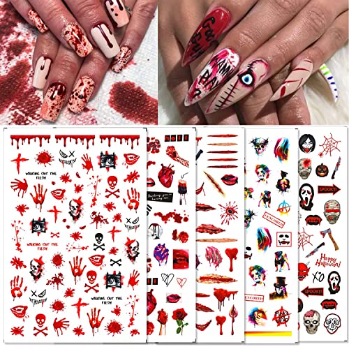 Halloween Nail Art Stickers 3D Self-Adhesive Skull Ghost Wounds - Nail Sticker-3