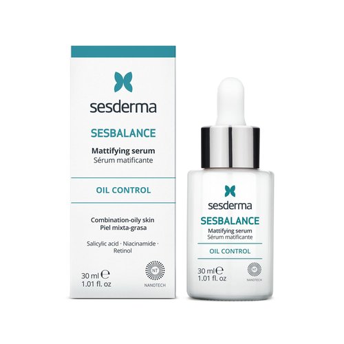Sesderma SESBALANCE Mattifying Serum - Niacinamide & Retinol for Smooth Skin Texture | 1.0 fl. oz