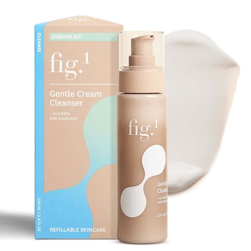 Fig.1 Hydrating Facial Cleanser - Gentle Face Wash with Glycerin & Squalane | Fragrance-Free for Sensitive Skin | 3.4 oz Refillable Bottle