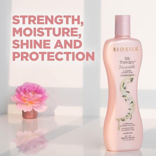 BioSilk Silk Therapy Conditioner - Moisturizing Jasmine & Honey Scent, Sulfate-Free, 7 Oz