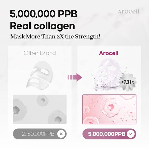 AROCELL Super Collagen Overnight Hydrogel Mask with Retinol & Stem Cell | Firming, Lifting, Plumping, Long-Lasting Glow | Korean Glass Skin Care | 43g x 4
