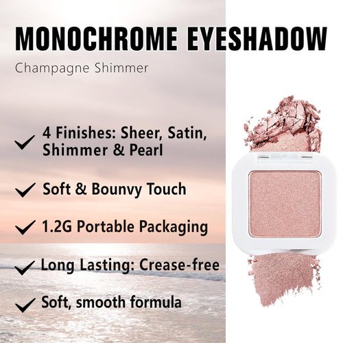 Evpct Dusty Pink Champagne Eyeshadow Palette - High Pigment Glitter Cream for Older Women | Rose Gold & Ice Pink