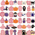 Halloween Cookie Cutters Set - 24 Shapes Embossing Mold for Baking & Decorations - Kids Friendly - Halloween