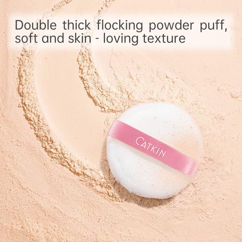Catkin Loose Setting Powder - C04 Matte for Dry Skin, Translucent Pore-Refining Finishing Powder with Velour Puff