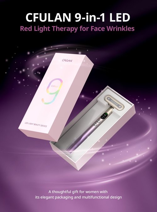 Red-Light-Therapy-for-Face,9 in 1 LED Light Therapy Eye Equipment for Skin Care, Red Light Therapy Face Massager Eye Beauty Skincare Rejuvenation Tool Microcurrent Facial Device Gift for Women at Home