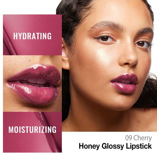 Kaely Cherry Honey Lipstick - Hydrating Tinted Lip Balm for Dry Lips | Sheer Vegan Gloss, 09