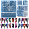 3D Halloween Nail Charms Mold Set - Teeth Skull Bones Chains Dragons