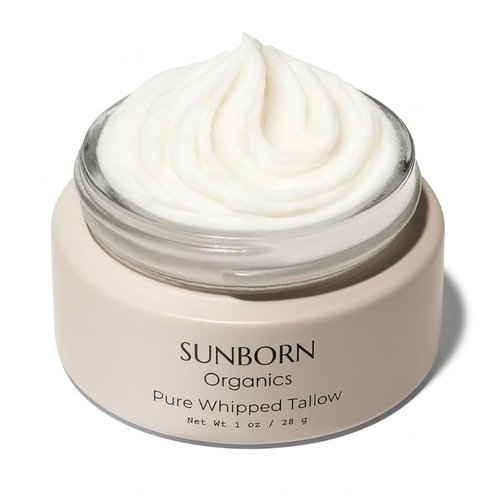 Pure Whipped Tallow - Unscented Face Moisturizer Cream | 100% Grass-Fed Beef Tallow | Handmade in USA