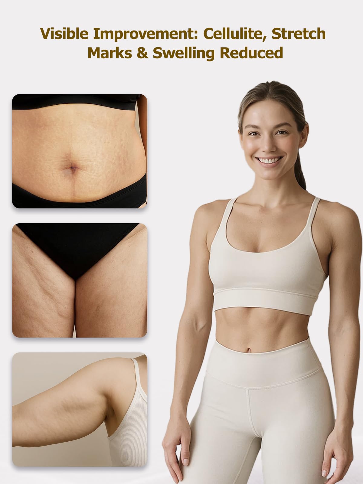 Yuonry Lymphatic Drainage Massager & Anti Cellulite Massage Tool, Helps Reduce Stretch Marks & Cellulite, for Legs, Arms & Belly, Body Sculpting Machine with Microcurrent, Light, Heat & Vibration