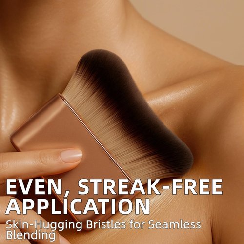 Self Tanner Brush, Kabuki Body Brush & Foundation Brush for Body Makeup, Professional Self Tanning Applicator for Legs, Arms, Face & Neck Even, Streak-Free Coverage for Liquid, Cream & Powder
