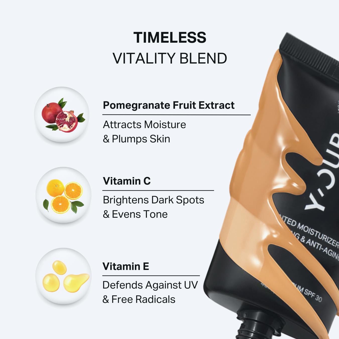 Y'OUR Tinted Moisturizer SPF 30 - Anti-Aging Hydrating BB Cream with Sheer Coverage | 1.35 oz (Deep)