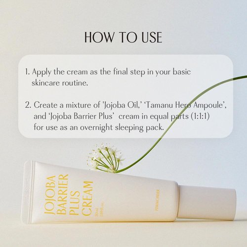 PINKWONDER Jojoba Barrier Plus Cream 1.69oz(50ml), 24HR Long Lasting facial Moisturizier Face Cream, Jojoba Oil and Hyaluronic Acid for Dry Sensitive Skin, Korean Skin Care