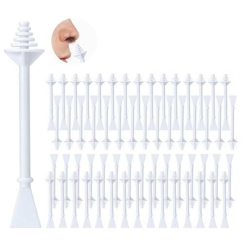 NAISIGOO Nose Wax Sticks (60 Pcs) - Dual-Head Wax Hair Removal Applicator for Nostril, Ear, Eyebrow & Upper Lip, Painless, Disposable Waxing Sticks for Men & Women
