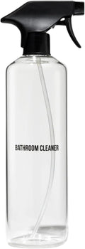 Public Goods Glass Spray Bottle - Refillable Bathroom Cleaner | Clear Borosilicate Glass | 24 Oz BPA Free