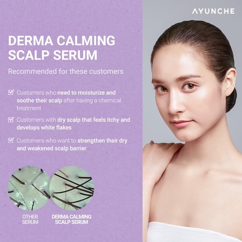 AYUNCHE Derma Calming Hair Serum 2.7 fl oz (80ml) [For Dry & Weakened Scalp] | Moisturizing and Soothing | Cica Hair Care | Vegan | Korean Salon Brand