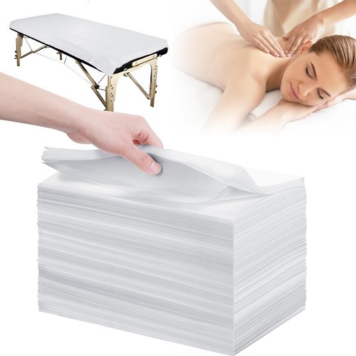 400Pcs Massage Table Sheets, 31''x71'' Waterproof Disposable Bed Sheets, Non-Woven Fabric Massage Table Cover, Breathable Protector Bed Cover for Massage Therapy Tattoo Beauty Salon (White400pcs)
