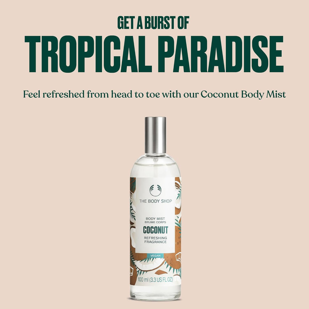 The Body Shop Coconut Body Mist - Refreshing Tropical Scent - Vegan Formula - 3.3 oz
