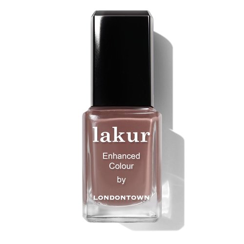 LONDONTOWN lakur Nail Polish – Gel-Like Shine, Long-Lasting Color, Strengthens & Hydrates Nails with 21+ Free Clean Formula and Pro-Contour Brush, Dirty Chai, 0.4 Fl Oz