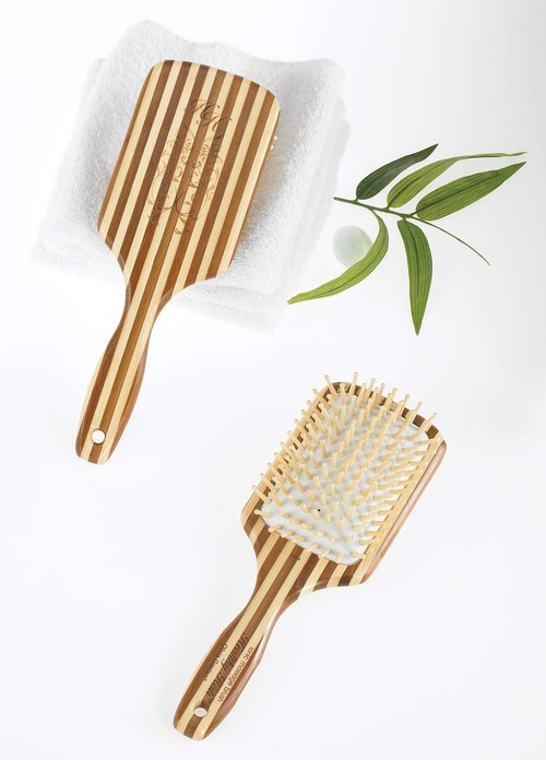 Olivia Garden Bamboo Ionic Massage Hair Brush - Eco-Friendly Design | Large Paddle Size