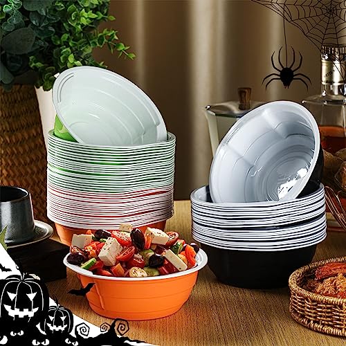 Disposable Halloween Plastic Serving Bowls 23 oz Bulk Pack
