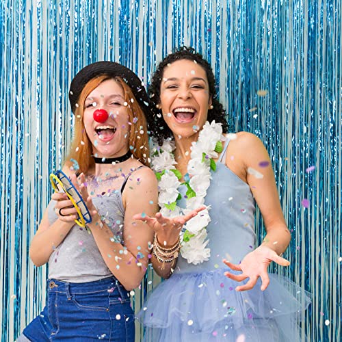 Light Blue Ocean Themed Foil Curtain Party Streamers - 3 Pack