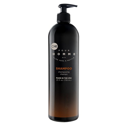 CHI Pour Homme Moisturizing Daily Shampoo for Men, Sulfate-Free Hair Cleanser with Aloe Vera & Nettle, Hydrates & Fortifies for Thicker, Healthier Hair, Fresh Woody Scent, 25 oz