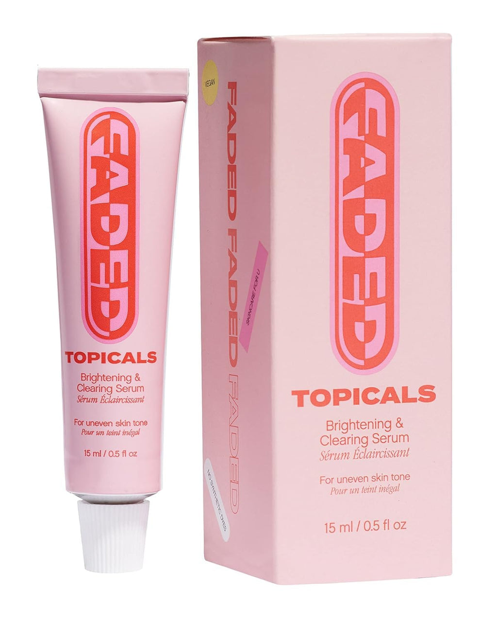 Topicals Faded Brightening Serum - Reduces Discoloration & Blemish Marks | Kojic Acid & Niacinamide | Vegan & Cruelty-Free (0.5 Fl Oz)