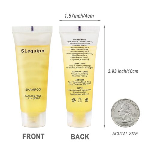 SLequipo 100 Pack Travel Size Refreshing Shampoo Amenities, 1fl oz Mini Shampoo Bottles