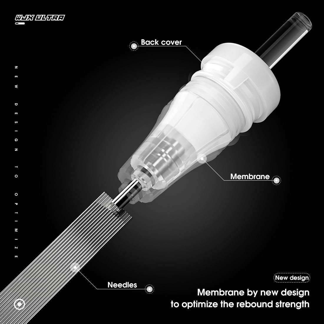 Wjx Ultra Tattoo Needles 1003RL Box of 20 Tattoo Cartridges Needles Round Liner Bugpin Size Works with Different Tattoo Machines