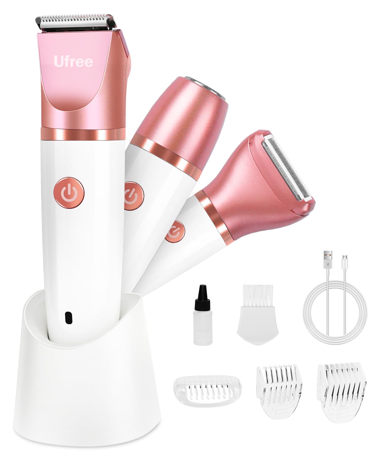 Ufree Electric Shaver - Women's Bikini Trimmer for Face & Body Hair | Wet & Dry Groomer in Gold