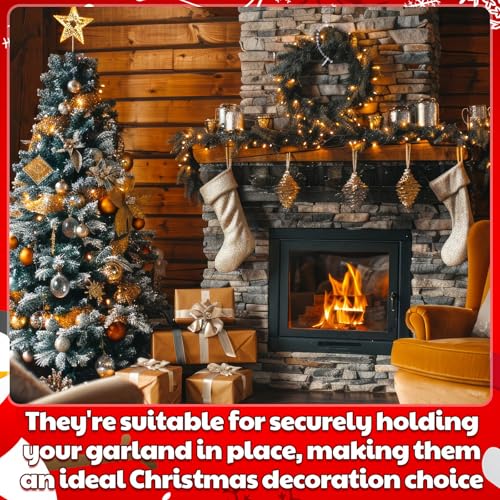 Clear Garland Hanger Ties - 12 Pack 10-Inch Silicone & Plastic Holiday Decor