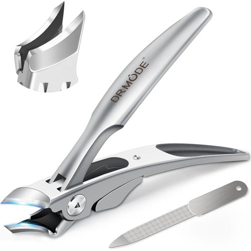 Slanted Nail Clippers for Men Thick Ingrown Nails, Large Toenail Clippers for Seniors with Wide Jaw Opening, Heavy Duty Long Handled Nail Cutter