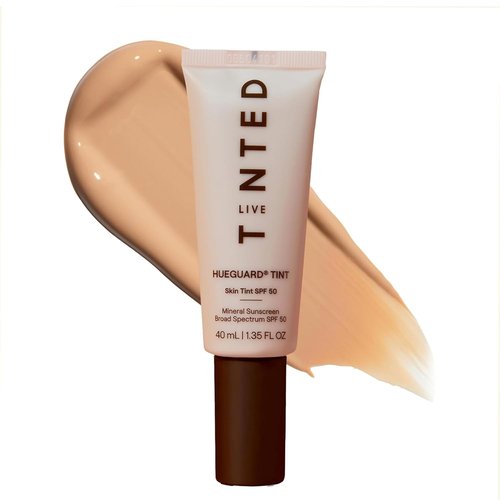 Live Tinted Hueguard Skin Tint SPF 50 | Tinted Mineral Sunscreen with Hydrating Finish - Light-Medium, 1.35 fl oz
