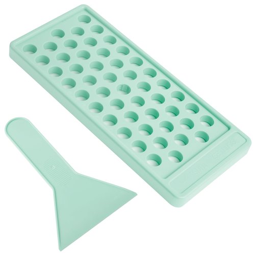 Sherules Lip Balm Filling Tray and Spatula Kit - 50 Tubes Holder for DIY Lip Balm Making - Compatible with 5.5ml Empty Tubes, Green