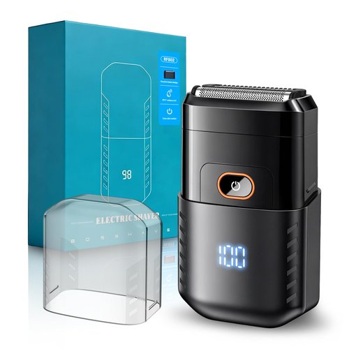 Electric Foil Shavers for Men, Mini Electric Razor for Face, IPX7 Waterproof Cordless Razor with LED Display & Fast Charge, Micro-Comb Technology & Precision Blades