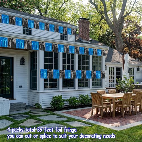 Black & Royal Blue Graduation Parade Float Fringe Streamers - 4 Pack