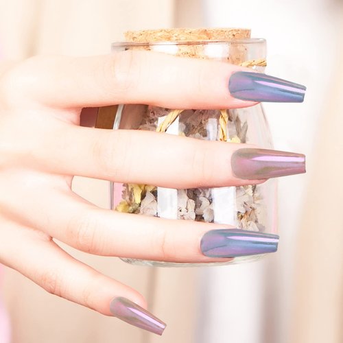 Duufin 22 Colors Nail Chrome Powder Pear Metallic Mirror Iridescent Aurora Nails Art Chrome Nail Powder with 22 Pcs Eyeshadow Sticks, 1g/Jar