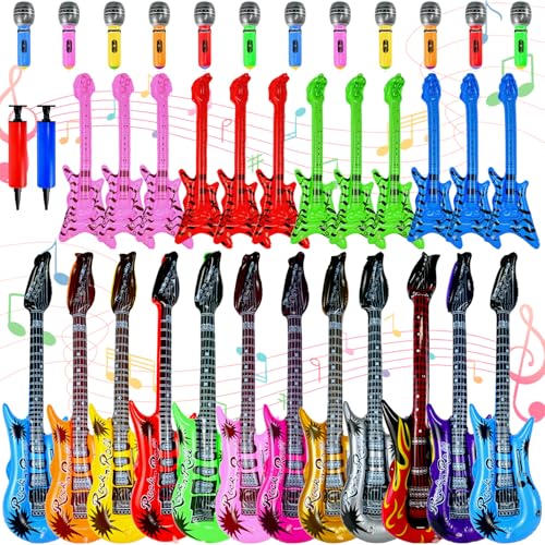 Inflatable Rock Star Guitar Set - Party Props for Events & Celebrations