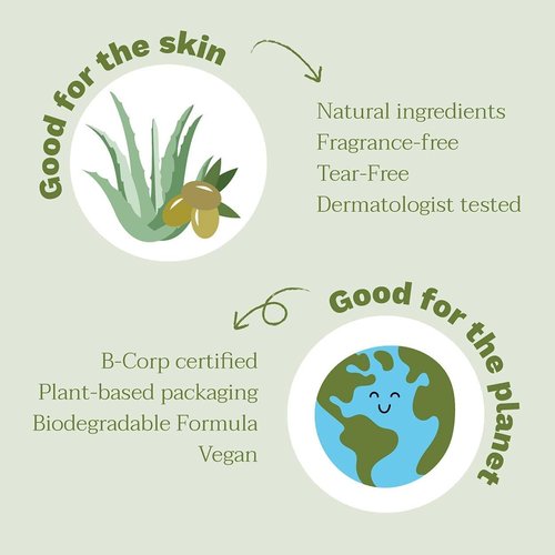 Mustela Organic Cleansing Gel - Natural Hair & Body Wash with Olive Oil & Aloe Vera - Fragrance-Free, Tear-Free, Vegan - 13.52 fl. oz.