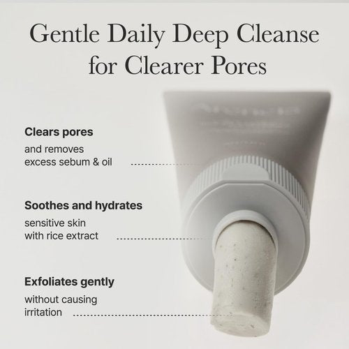 ARENCIA Rice + LHA Pore Control Cleanser - Deep Cleansing & Gentle Exfoliation for All Skin Types, 5.29 oz