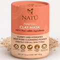NATÚ BOTANICALS Purifying Bentonite Clay Mask – Clarifying Clay Mask for Face – Soothing & Softening Hydrating Face Mask for Oily and Combination Skin – Helps Tighten, Clarify & Refine Skin 3.5oz