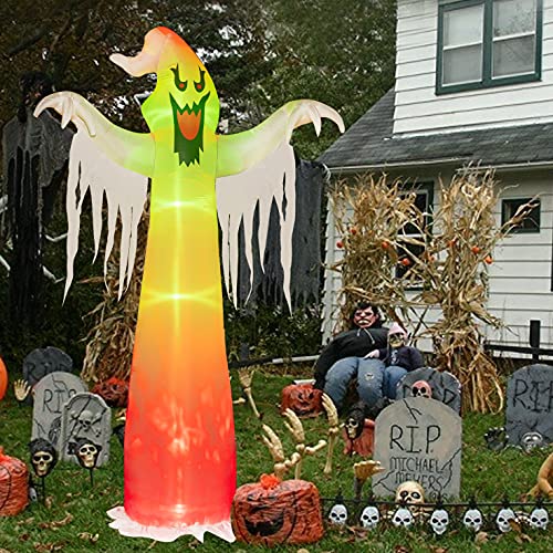 9 FT Halloween Inflatable Ghost with LED Lights Outdoor Yard Decoration