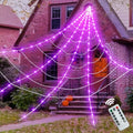 Halloween 200-Inch Spider Web Light Decorations with 250 LED Lights & Remote - Web Variation