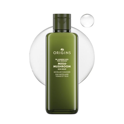 Origins Mega-Mushroom Micellar Cleanser - Gentle Formula for Sensitive Skin | Infused with Reishi Mushroom, 6.7 Fl Oz