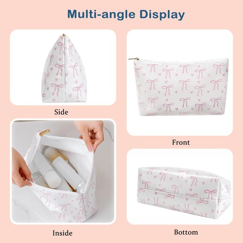 uekeboag Large Waterproof PVC Beach Pool Makeup Bag with Shell Pattern, Cute Cosmetic Accessories Pouch with Zipper, Coquette Carry-on Travel Toiletry Bag for Women Girls(07Shell)