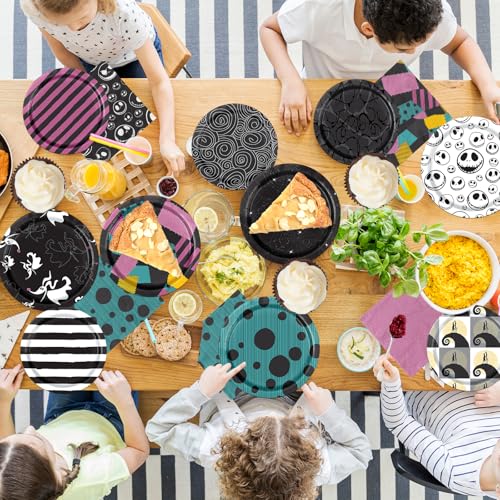 Halloween Party Plates and Napkins Set - Nightmare Theme, 60 Pieces