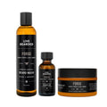 Live Bearded 3-Step Beard Grooming Kit - Wash, Oil and Butter - Made in the USA - All-Natural Ingredients with Shea, Jojoba - Growth Support | Forge Scent - Hinoki Cypress, Clove, Amber